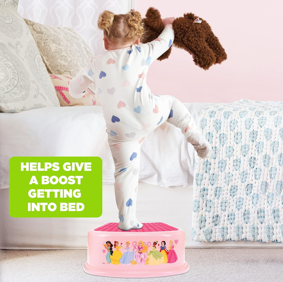 Princess Loving Life Step Stool - Kids Step Stool, Potty Training, Non-Slip, Bathroom, Kitchen, Lightweight