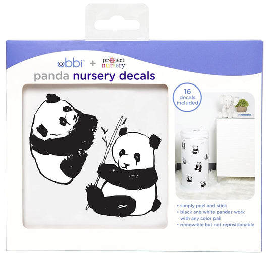 Panda Peel and Stick Decal Stickers, Decorative Sticker for Diaper Pail or Baby Nursery