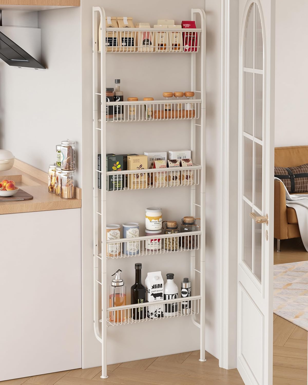 UMDONX Narrow 5-Tier Behind-the-Door Bathroom Storage Rack