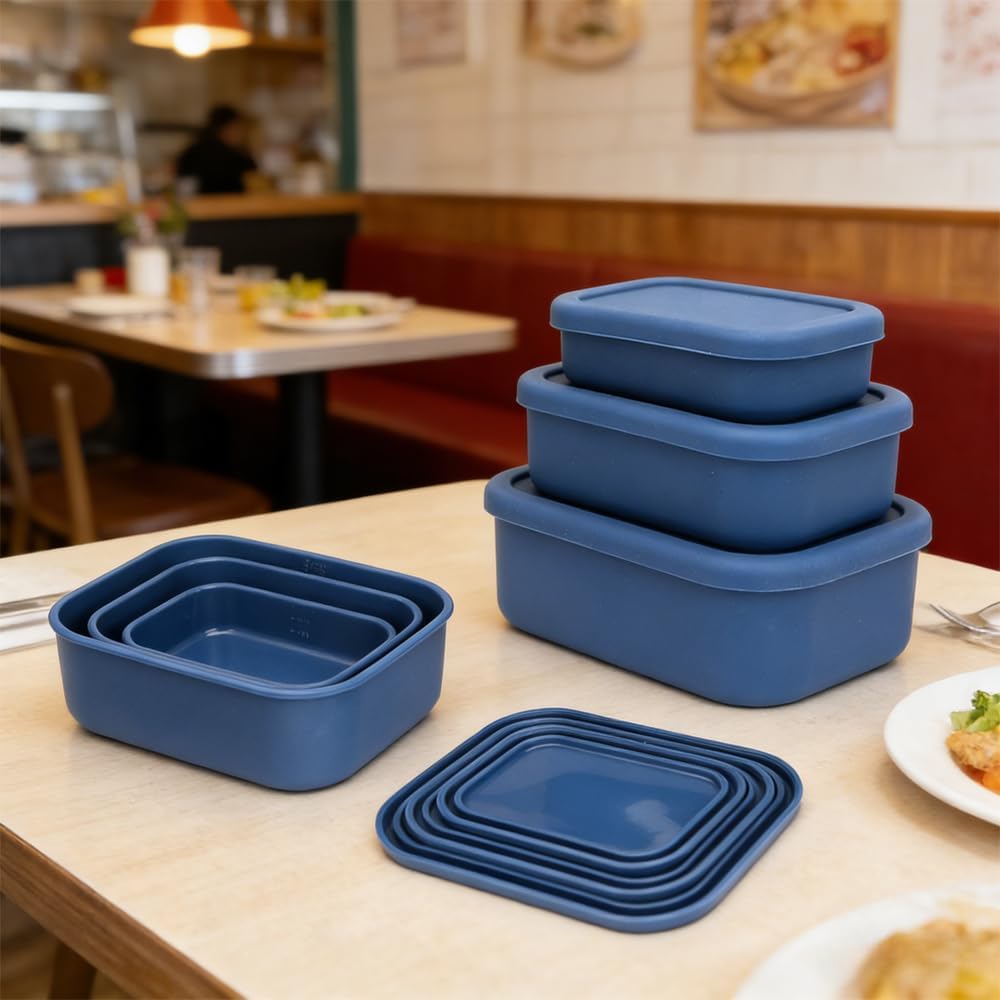 10 Pcs 2 Cup Silicone Freezer Trays with Lids BPA-Free Reusable
