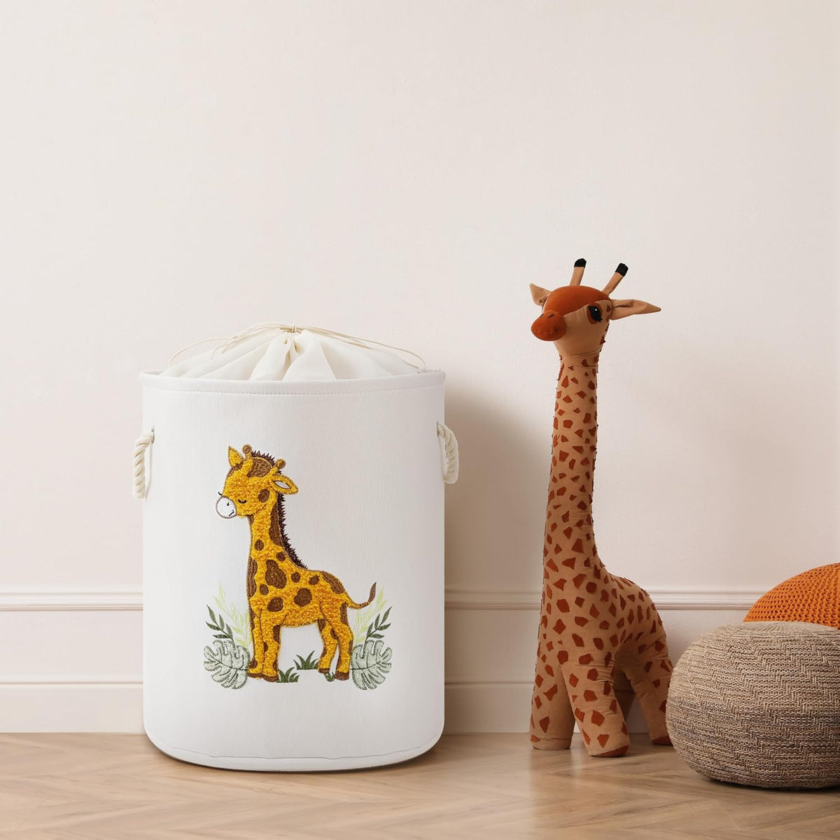 Baby Hamper Extra Large Nursery Hamper, 58L Kids Toys Basket Laundry Basket for Baby's Dirty Clothes Collapsible Storage Basket Canvas Clothes Hamper Toy Box Dorm Room Essentials for College