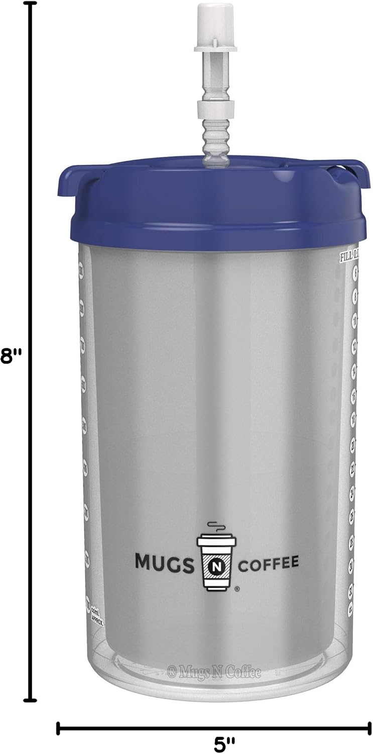 32 oz Travel Mug – Blue Hospital Mug for Cold Drinks – Double Wall Insulated, Large Handle – BPA-Free, Leak-Resistant – Includes Lid and Straw – Made in USA