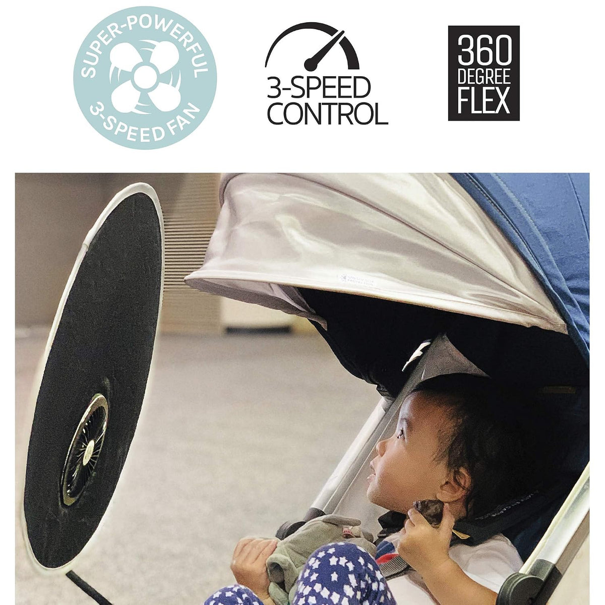 COOLSHADE UPF50 Sunshade by BUGGYGEAR - Easy Folding and Take with You Anywhere - Clamp it on a Chair or Baby Stroller - Collapsible, Compact, and Easy to Use - Protect Your Babys from The Sun