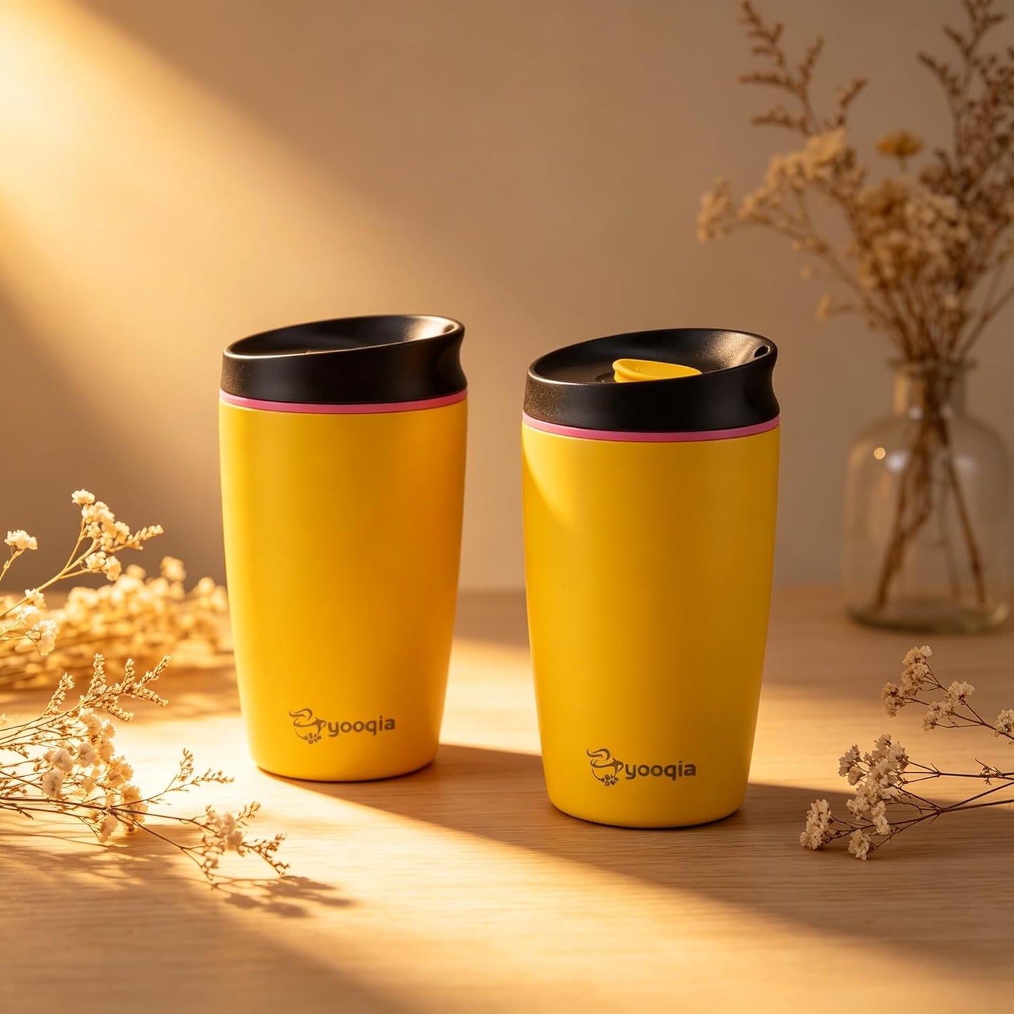 Insulated Travel Coffee Tumbler, Stainless Steel, Leak Proof, BPA Free, 12 oz (black)