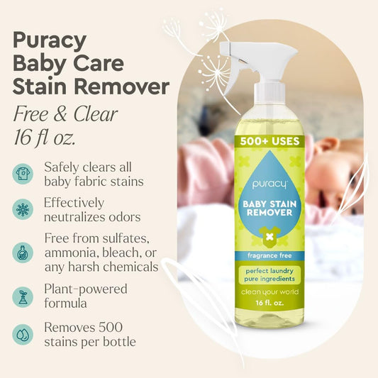 Stain Remover, Travel and Laundry Stain Cleaner for Clothes, Baby Essentials, Kids Stains, Oil and Fabric Spot Cleaner (Baby Stain Remover Spray, 16 fl oz)