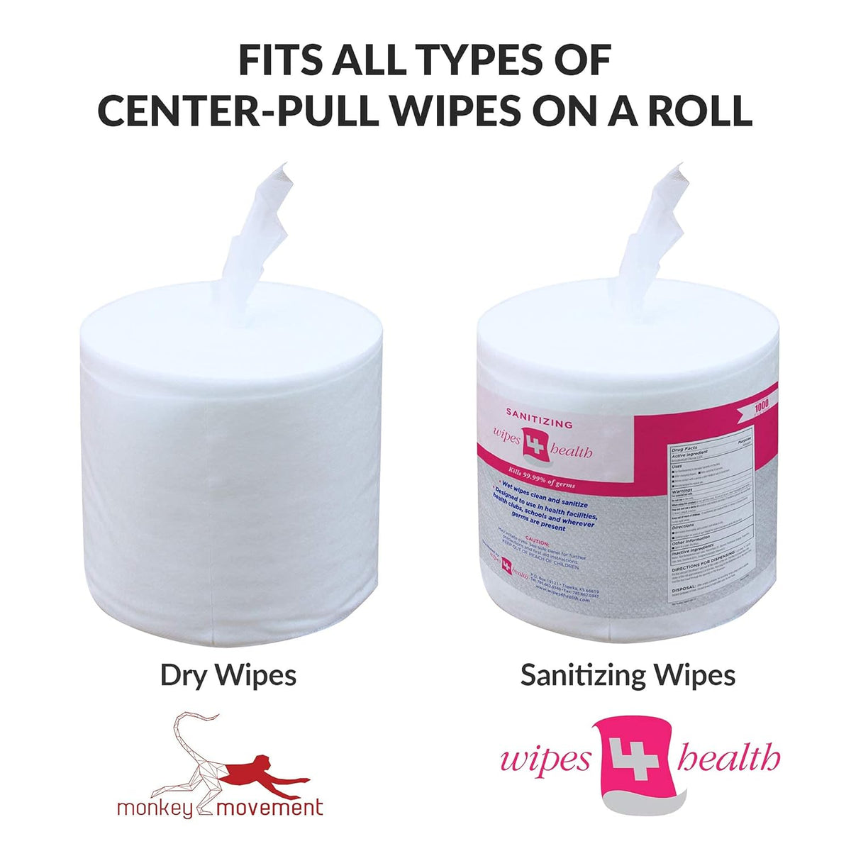 Stainless Steel Wall Mount Wipe Dispenser (Round) - Fits Wipes on Rolls - Perfect for Fitness Clubs, Schools/Daycares, Commercial and Residential Facilities