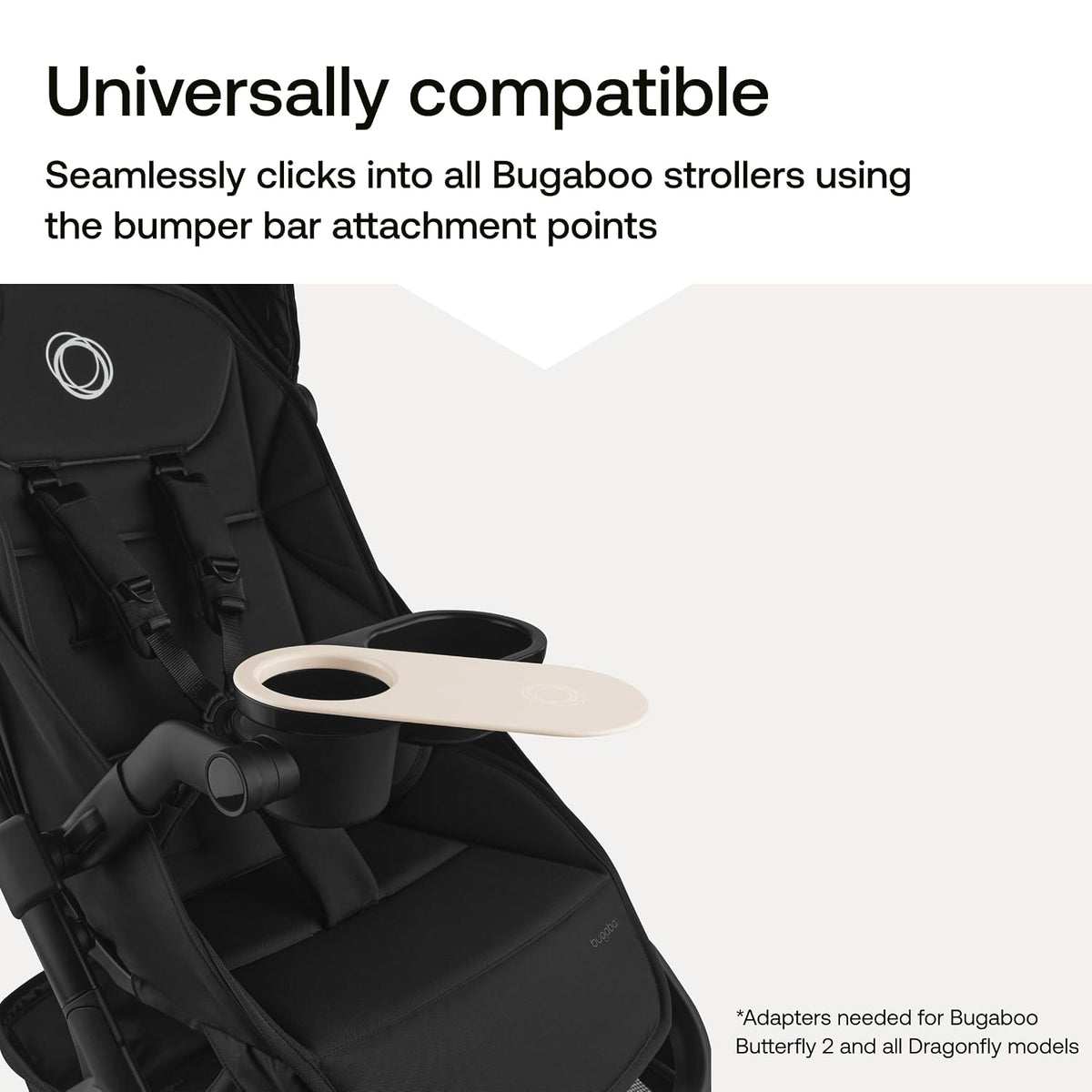 Butterfly 2 Snack Tray Adapter & Cup Holder Mount