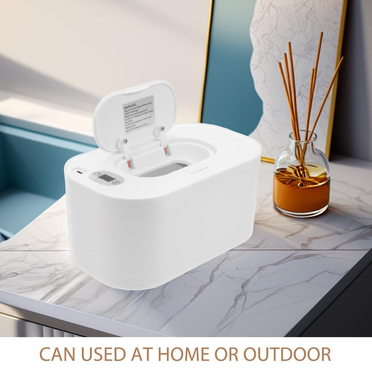 Portable USB Baby Wipe Warmer with Adjustable 104-140 F Temperature Display Compact Heating Box for Comfortable Diaper Changes at Home and Outdoors