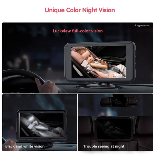 BM2 Baby Car Camera, 5.2" 1080P Rear Seat Monitor