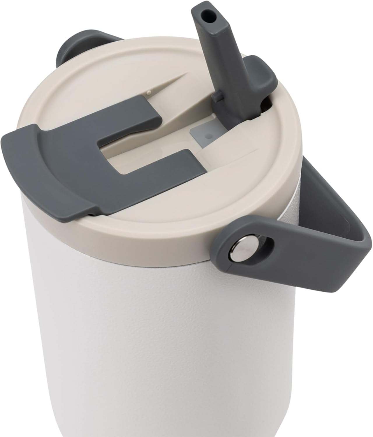 Tote Insulated Stainless Steel Tumbler with Dual Lid Function - 32 Oz - Gray Leather