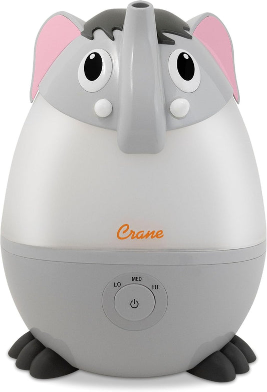 Adorables Ultrasonic Mini Humidifiers for Bedroom and Baby Nursery, 5 Gallon Cool Mist Air Humidifier for Large Room or Kid's Room, Humidifier Filters Optional, Mini Elephant