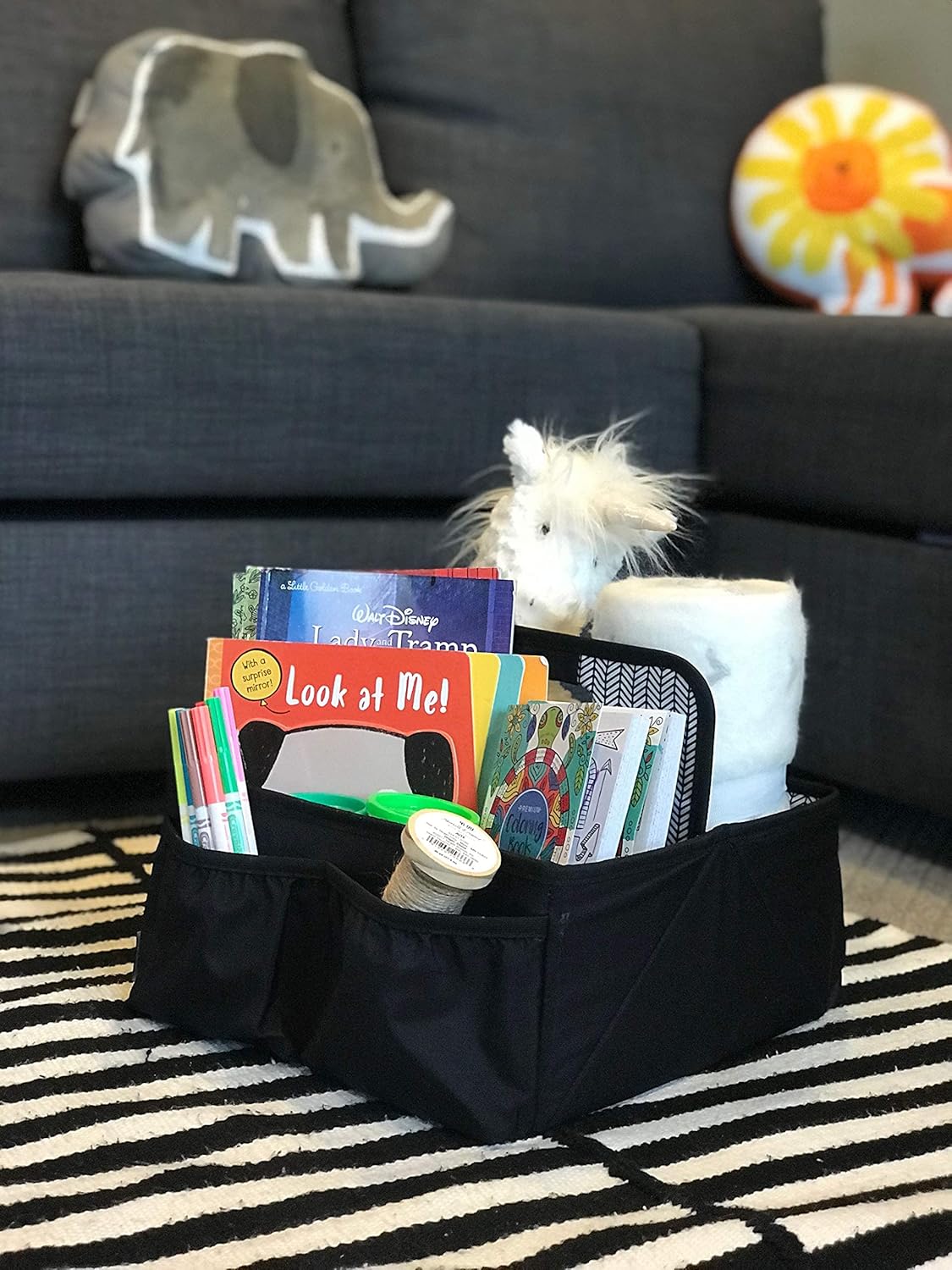 Baby Diaper Caddy and Car Organizer for Accessories| Changing Pad Included| Large Portable Storage Bin| Baby Shower or Holiday Gift