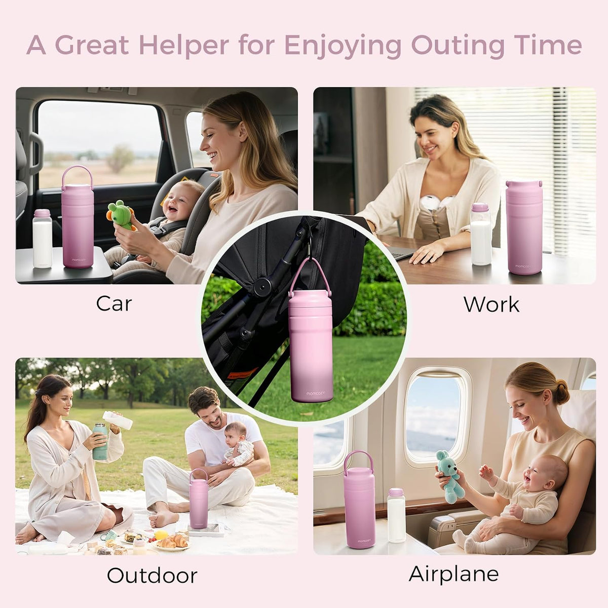 Portable Breast Milk Cooler for Travel, 24H Ice-Free Cooling