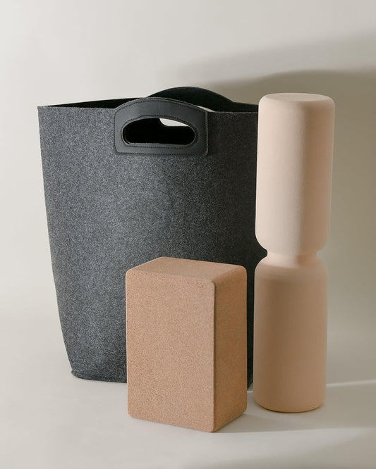 The Handle Bin Tote Bag Machine Washable for Market, Laundry, Toys, Sports Gears, Cars 12" x 12" x 12" (Folded); 12" x 20" x 17" (Unfolded) (Stone, Oatmeal)