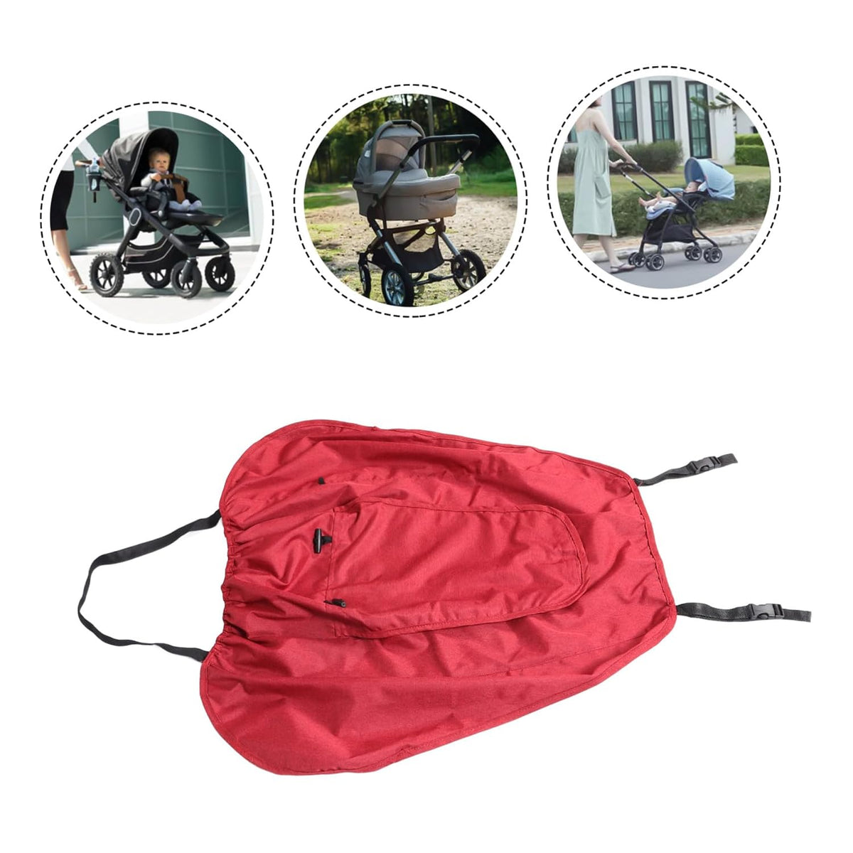 Stroller Sun Shade Cover Rain Protection Breathable Canopy for Prams Lightweight Easy Install Weather Resistant UV Shield Compatible with Multiple Brands