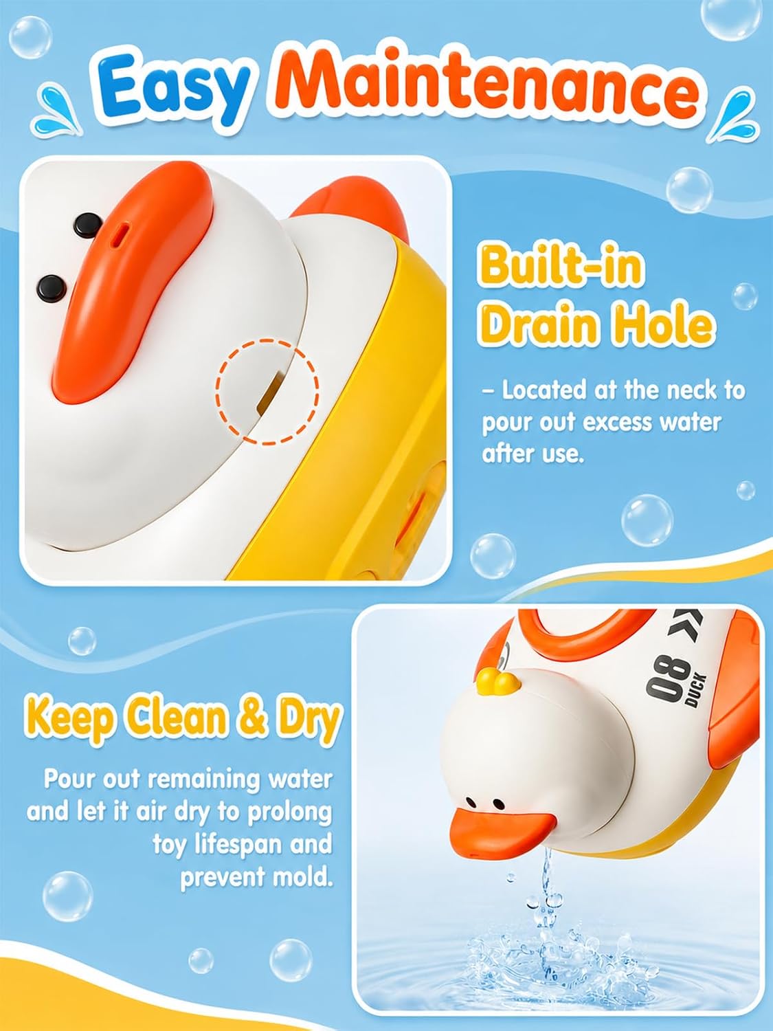 Duckie Baby Bath Shower Head, Toddler Bath Toys for Kids Ages 1-3