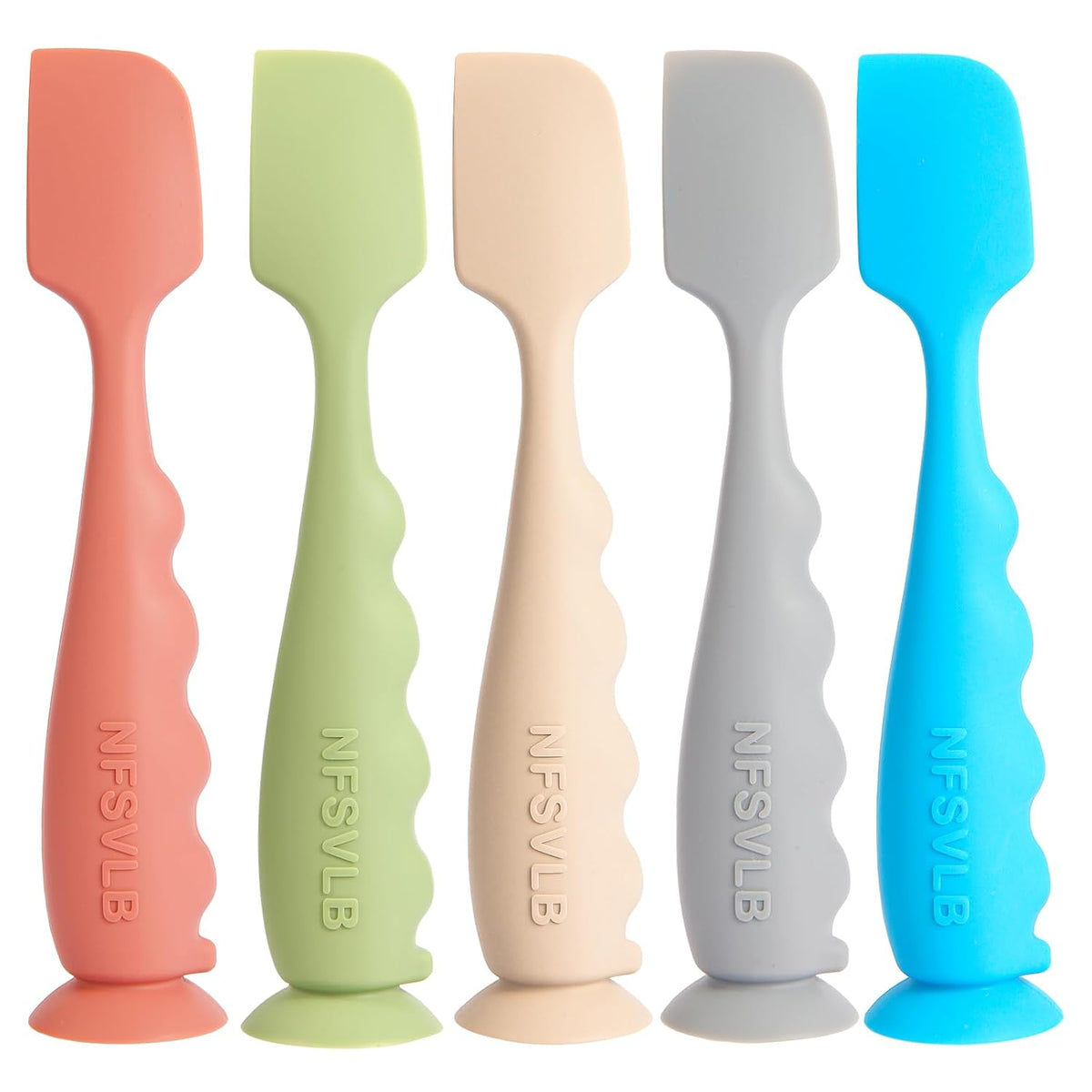 Diaper Cream Spatula with Case,2 Large 2 Mini Butt Paste Spatula with 3 Travel Case,Soft Baby Butt spatula Diaper Cream Applicator diaper Rash spatula Bum spatulas Brush (Blue-Gray)