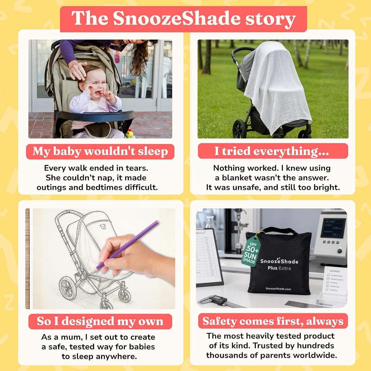 Plus Extra Stroller Sun Shade, Blackout and Sleep Aid UPF50+