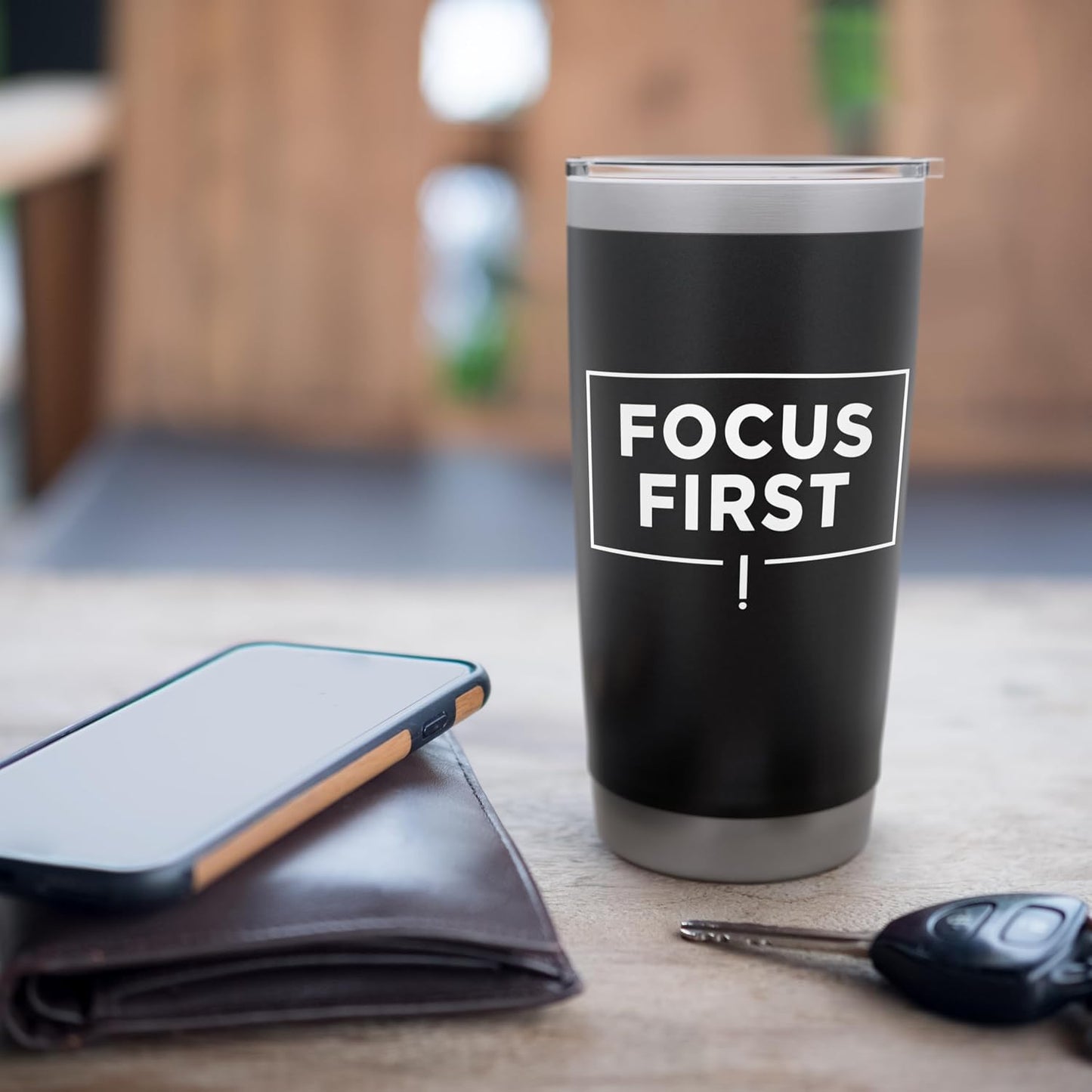 Focus First Deep Work Productivity Mindset Design Stainless Steel Insulated Tumbler