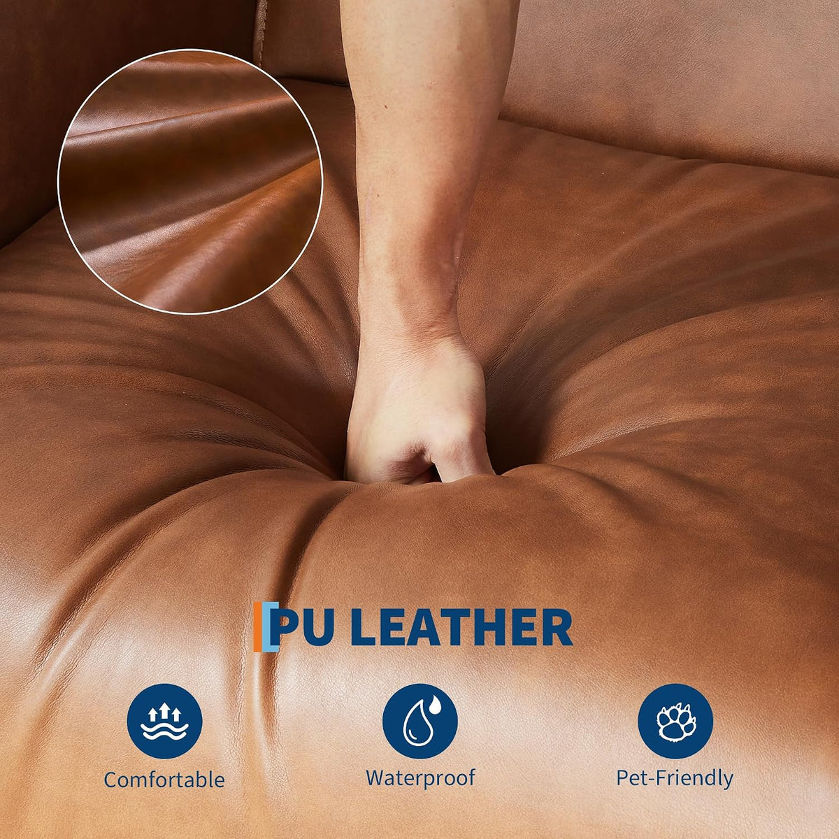 Power Recliner Chair, 270° Swivel Rocking Glider with USB Charging Port, PU Leather Upholstered Fabric, Ergonomic Modern Nursery Chair for Living Room, Bedroom, Nursery (Camel)