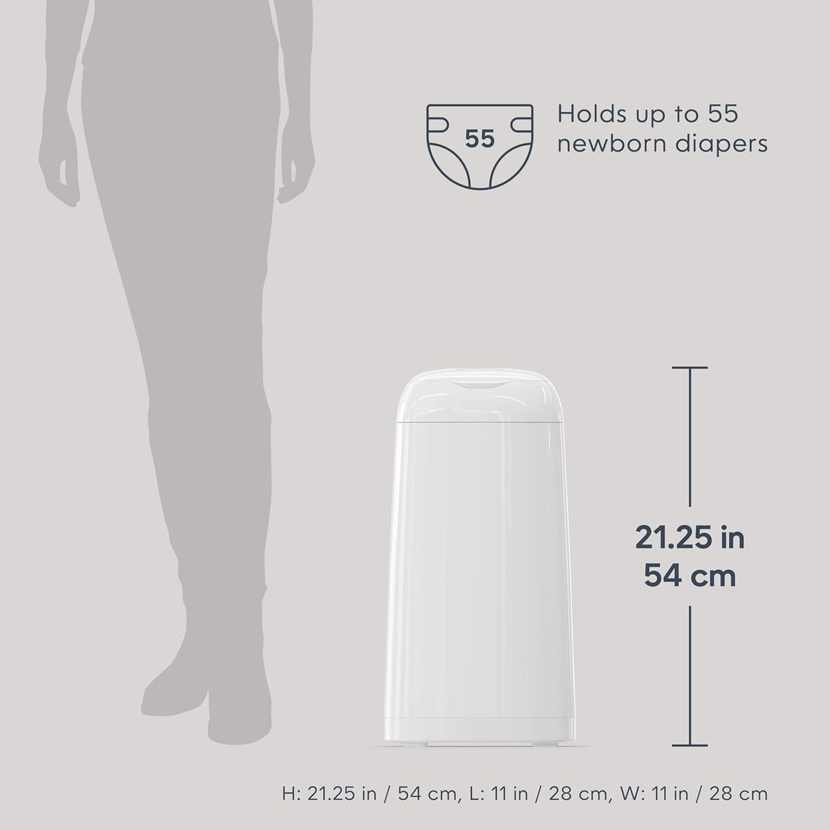 Classic Diaper Pail Gift Set | Push-N-Lock Odor Control | Includes Starter Refill and Jumbo+ Refill | Holds up to 1,245 Newborn Diapers | Baby Registry Must-Have