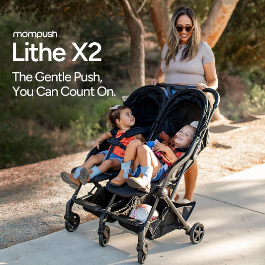 Lithe Double Stroller, Lightweight Side by Side, Infant & Toddler