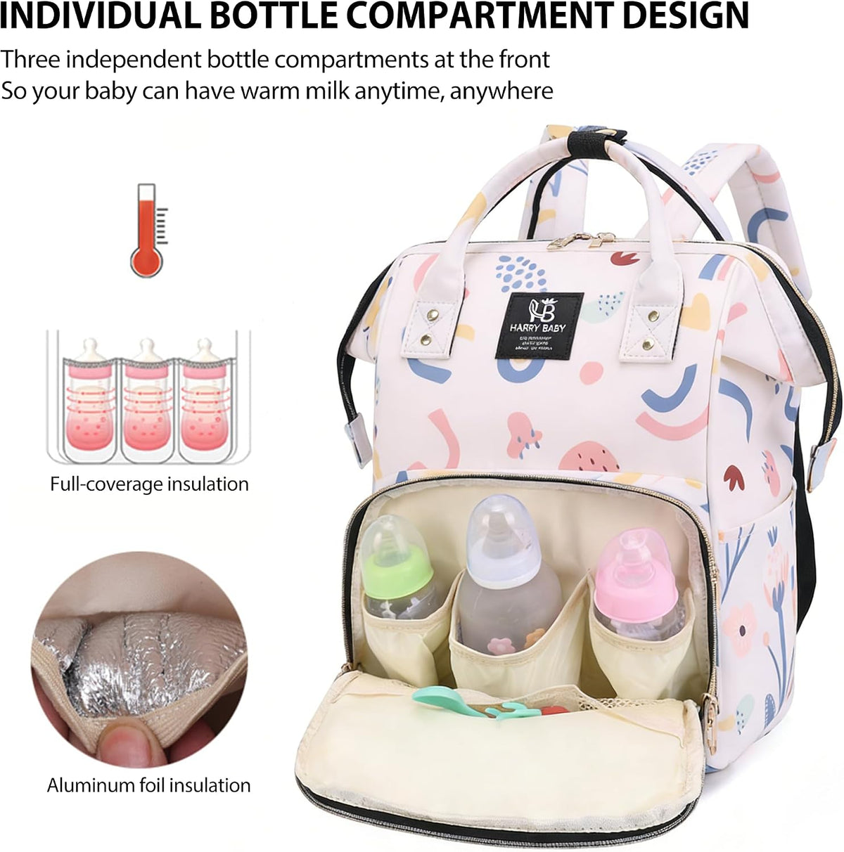 Diaper Bag Backpack for Moms Baby Essentials Travel Tote Nappy Changing Bag with Insulated Pockets,Multi-Waterproof Backpack (Blue)