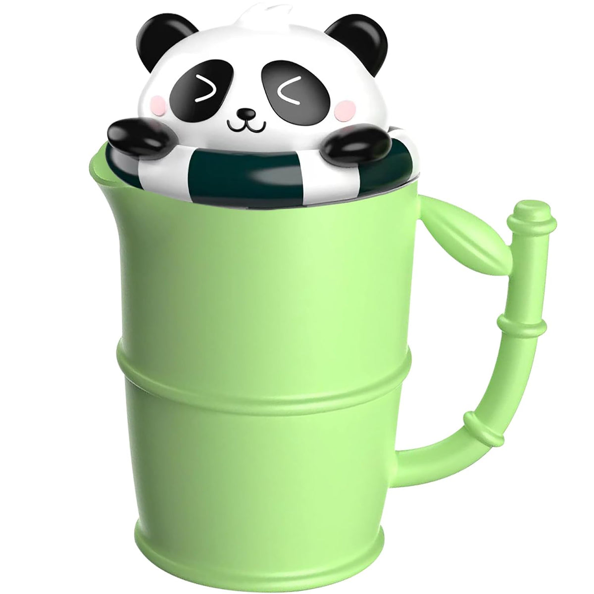 Baby Bath Rinse Cup with Panda Bath Toy for Rinsing Hair, Wide Curved Opening Gentle Waterfall Rinser with Easy Grip Handle to Toddler Tear-Free (32OZ)
