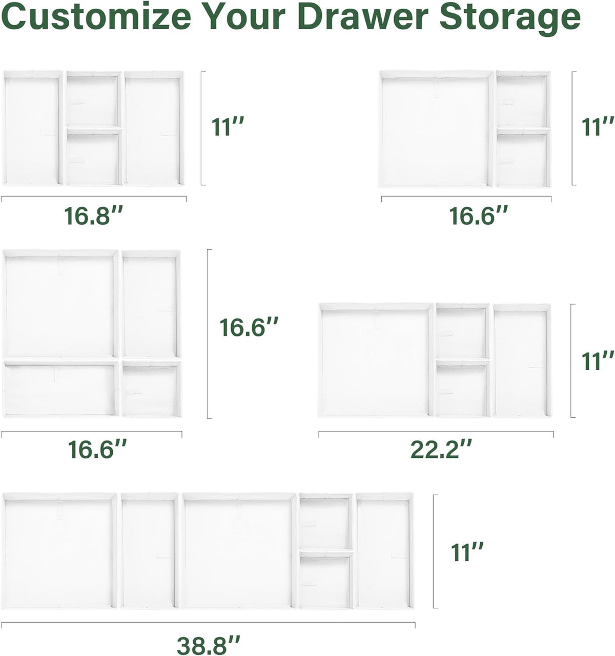 16 Pack Drawer Organizer Clothes Dresser Organizers for Clothing