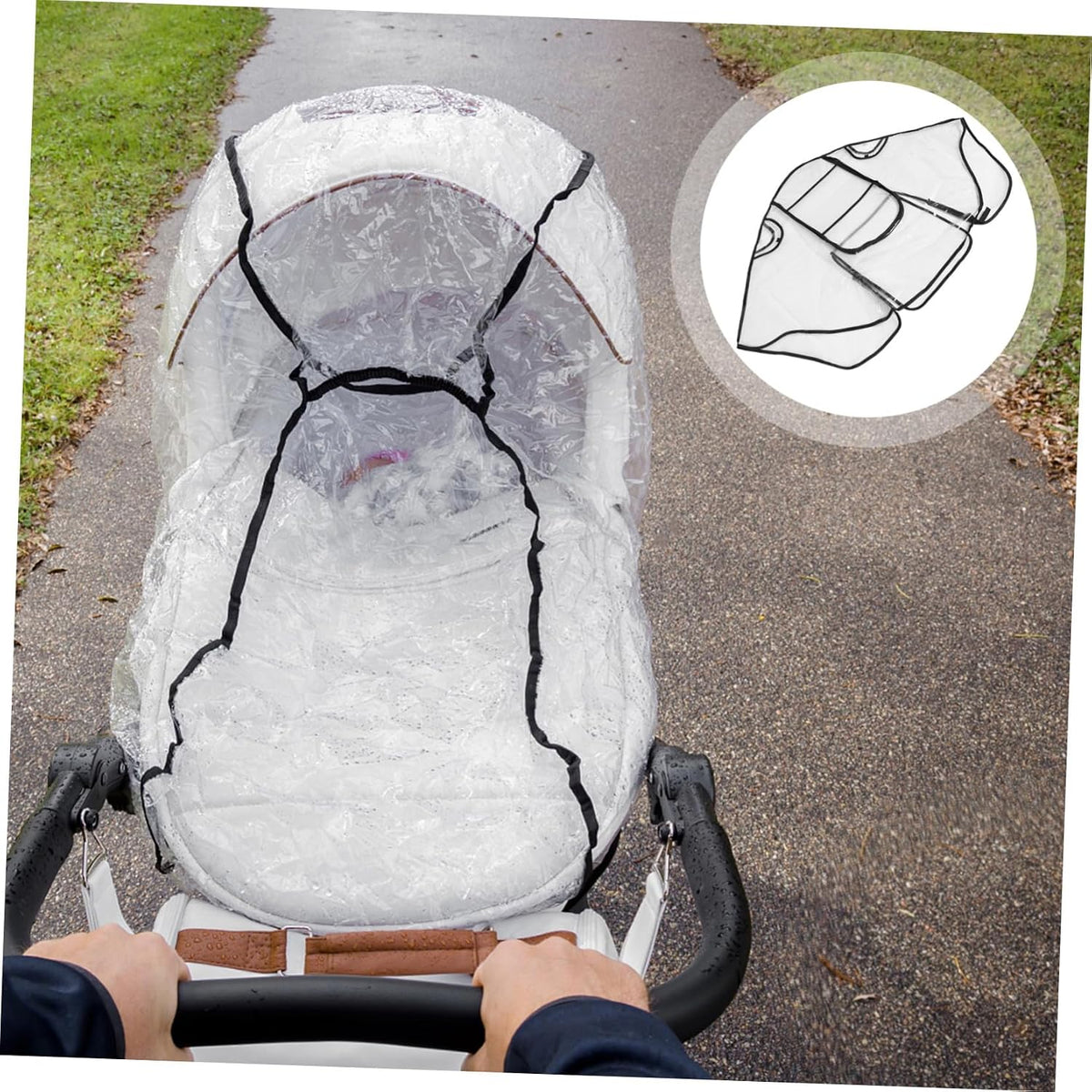 Stroller Rain Cover Windproof with Ventilation Transparent EVA Material Easy Installation Fits Strollers and Prams for Weather Protection