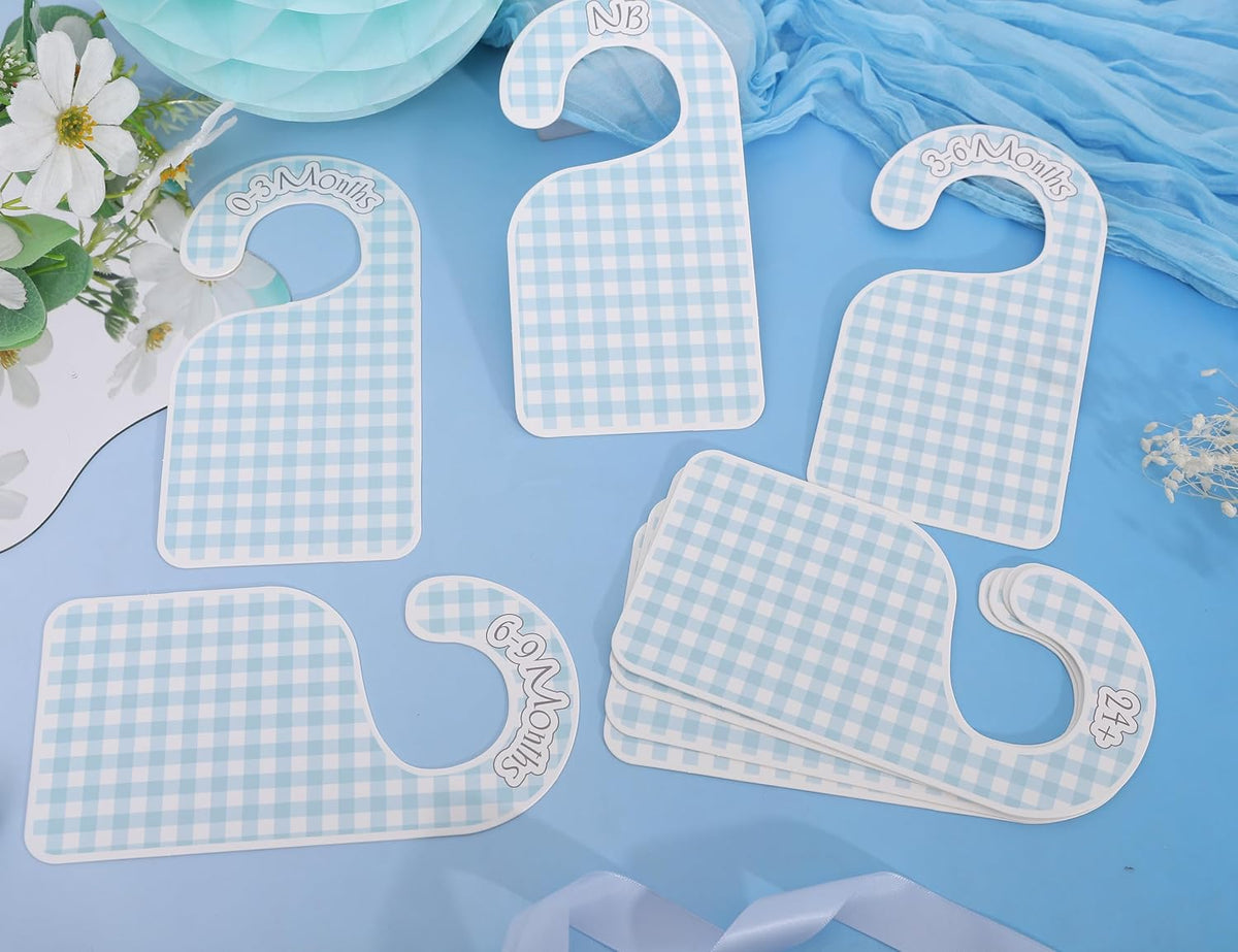 Blue Gingham Baby Closet Dividers,Blue Gingham Baby Shower