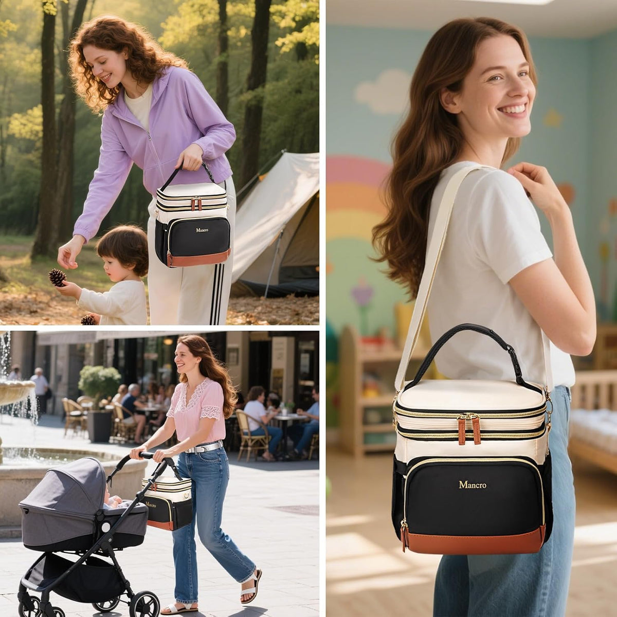 Expandable Breast Milk Cooler Travel Bag with Ice Pack