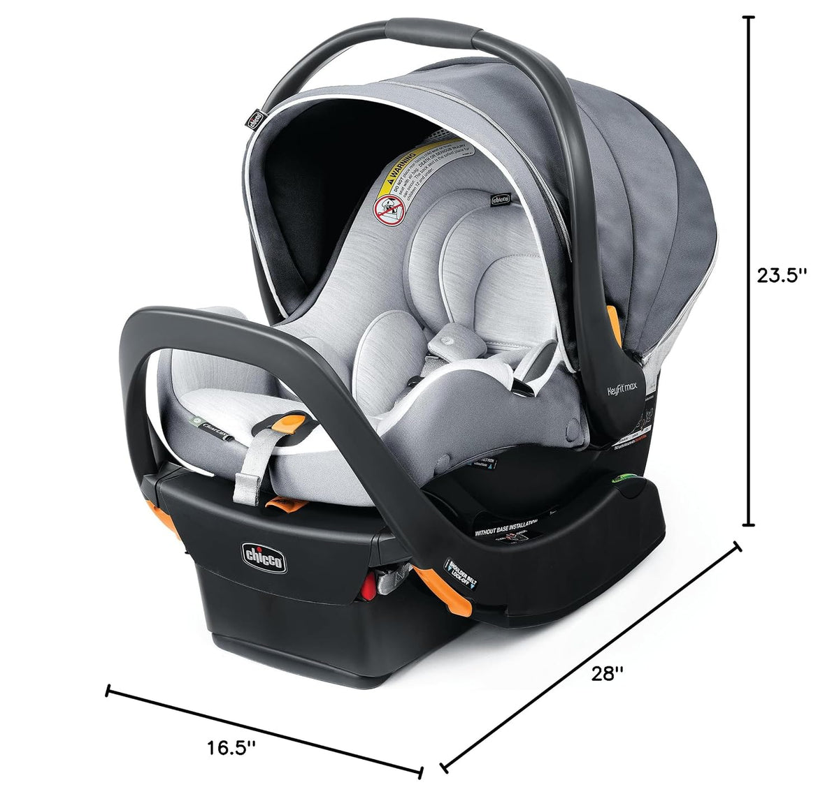 Chicco KeyFit Max Zip ClearTex Infant Car Seat with Base, Rear-Facing