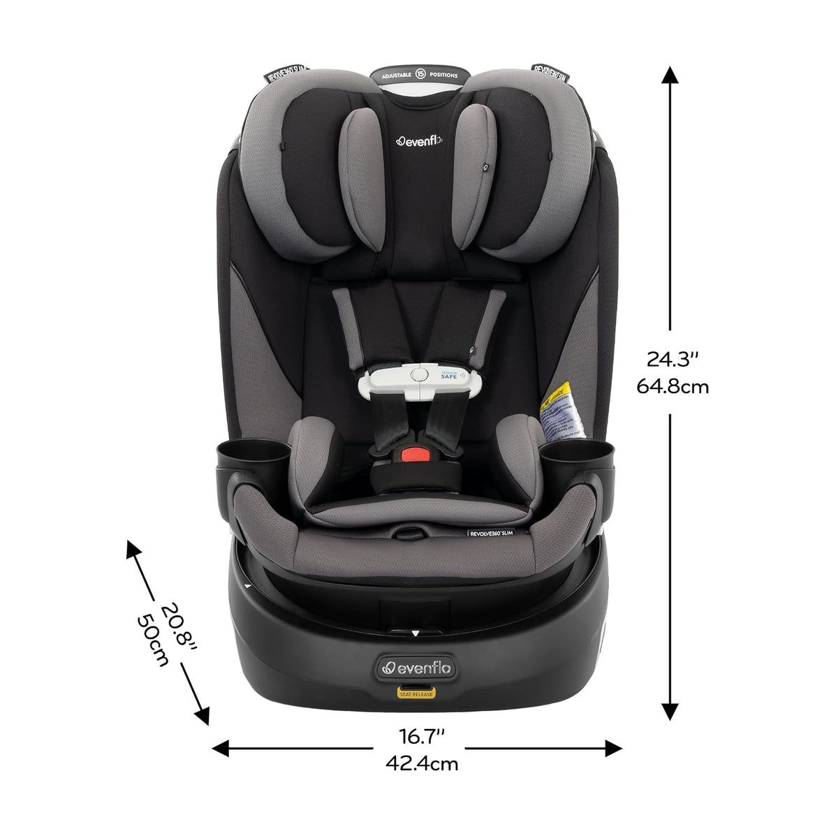 Gold Revolve360 Slim 2-in-1 Rotational Car Seat with SensorSafe (Obsidian Black)
