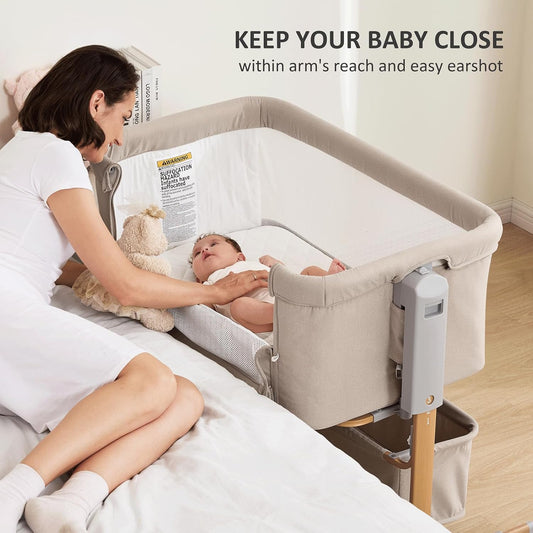 3-in-1 Baby Bassinet, Bedside Sleeper & Rocking Bassinet for Newborn