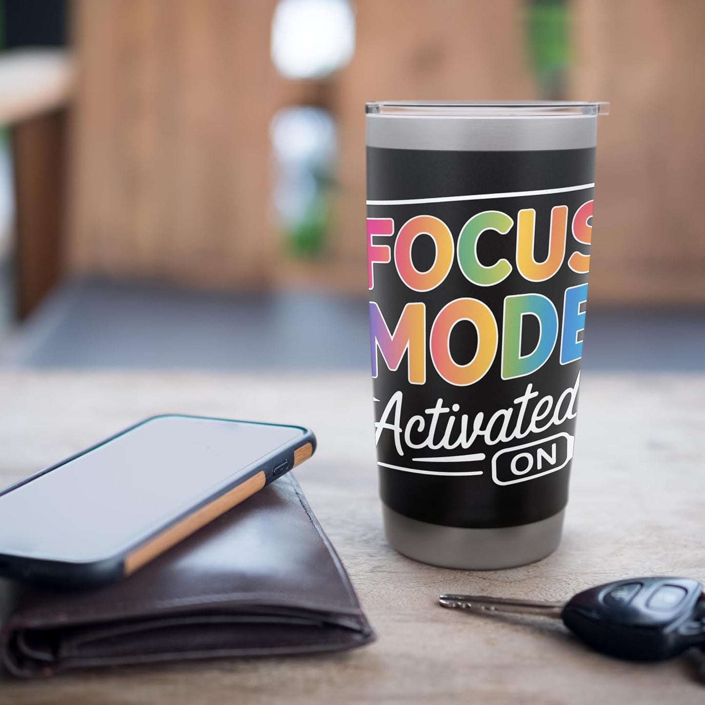 Activated Focus Mode Colorful Typography Stainless Steel Insulated Tumbler