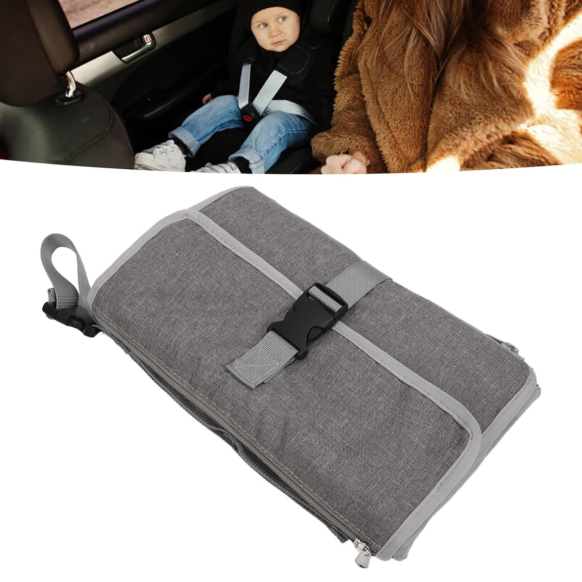 Detachable Change Pad, Portable Travel Diaper Changing Station, Oxford Cloth with Shoulder Strap and Multiple Pockets, Lightweight Travel Change Pad for On Go
