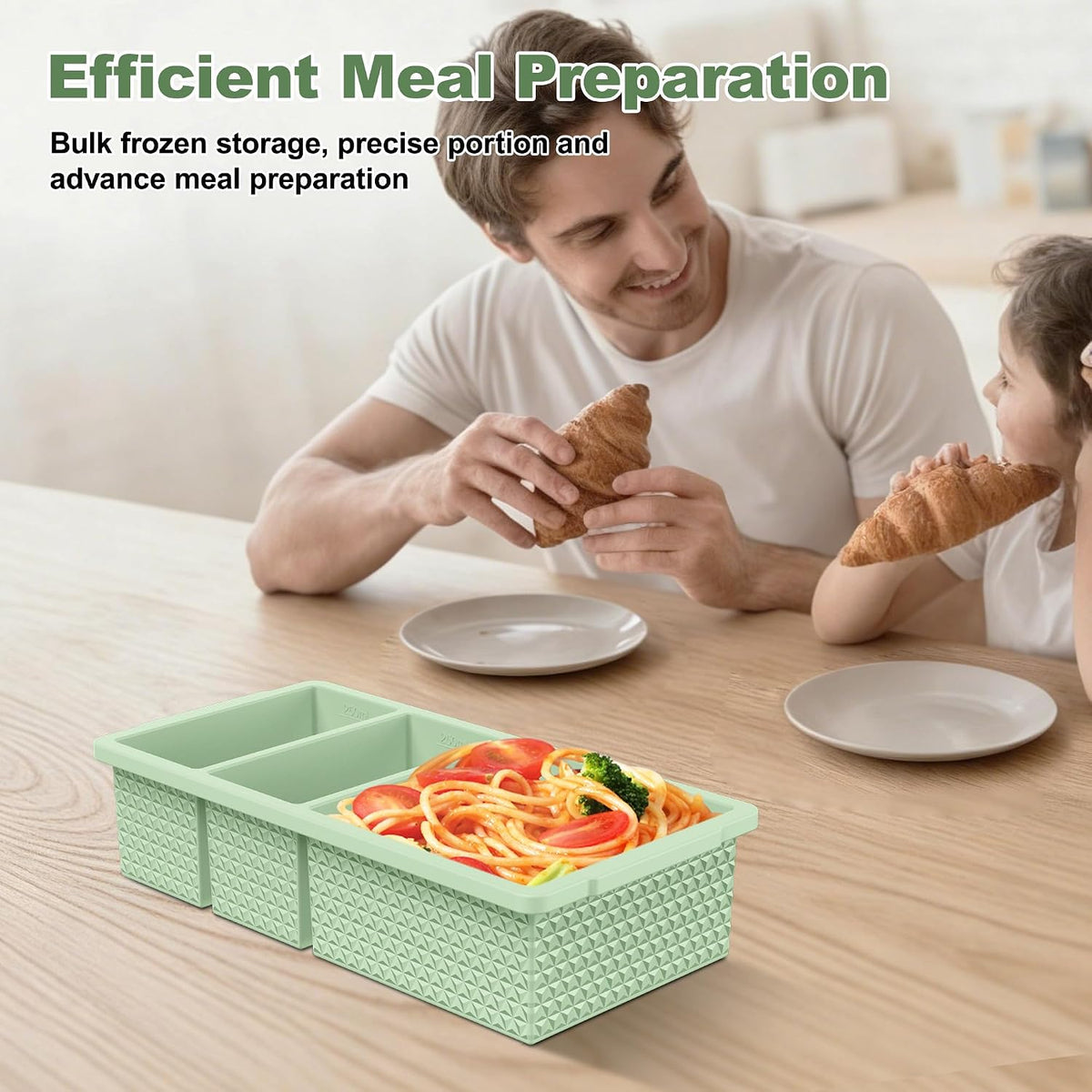 6 Pack-Silicone Freezer Tray with Lid-Stackable Soup Freezer Container Molds,2-Cup Ice Cube Trays for Perfect Portion Control,Food Storage & Meal Prep,Oven & Dishwasher Safe