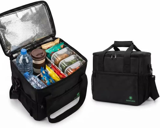 Insulated Drink Carrier Bag with Handle- 4 Cup Adjustable Beverage Holder for Coffee,Boba Tea& Soda- Reusable Delivery Bag for Small, Medium & Large Cups- Foldable Drink Transport Carrier.