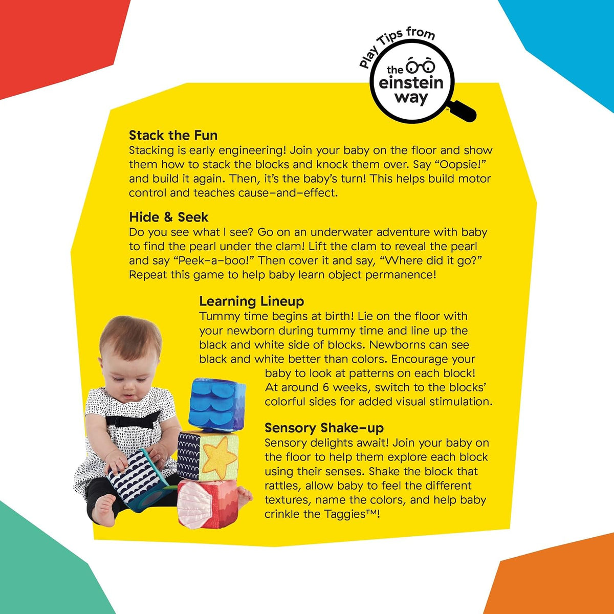 Flip for Art High Contrast Floor Activity Mirror with Take Along Cards, Tummy Time Play, Newborn+