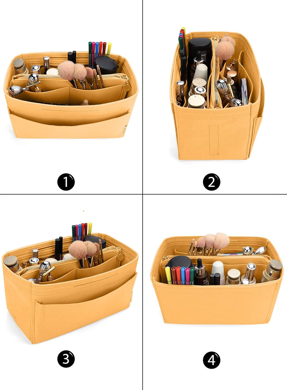 Felt Purse Organizer Insert, Tote Bag Shaper Dividers with 5 Sizes