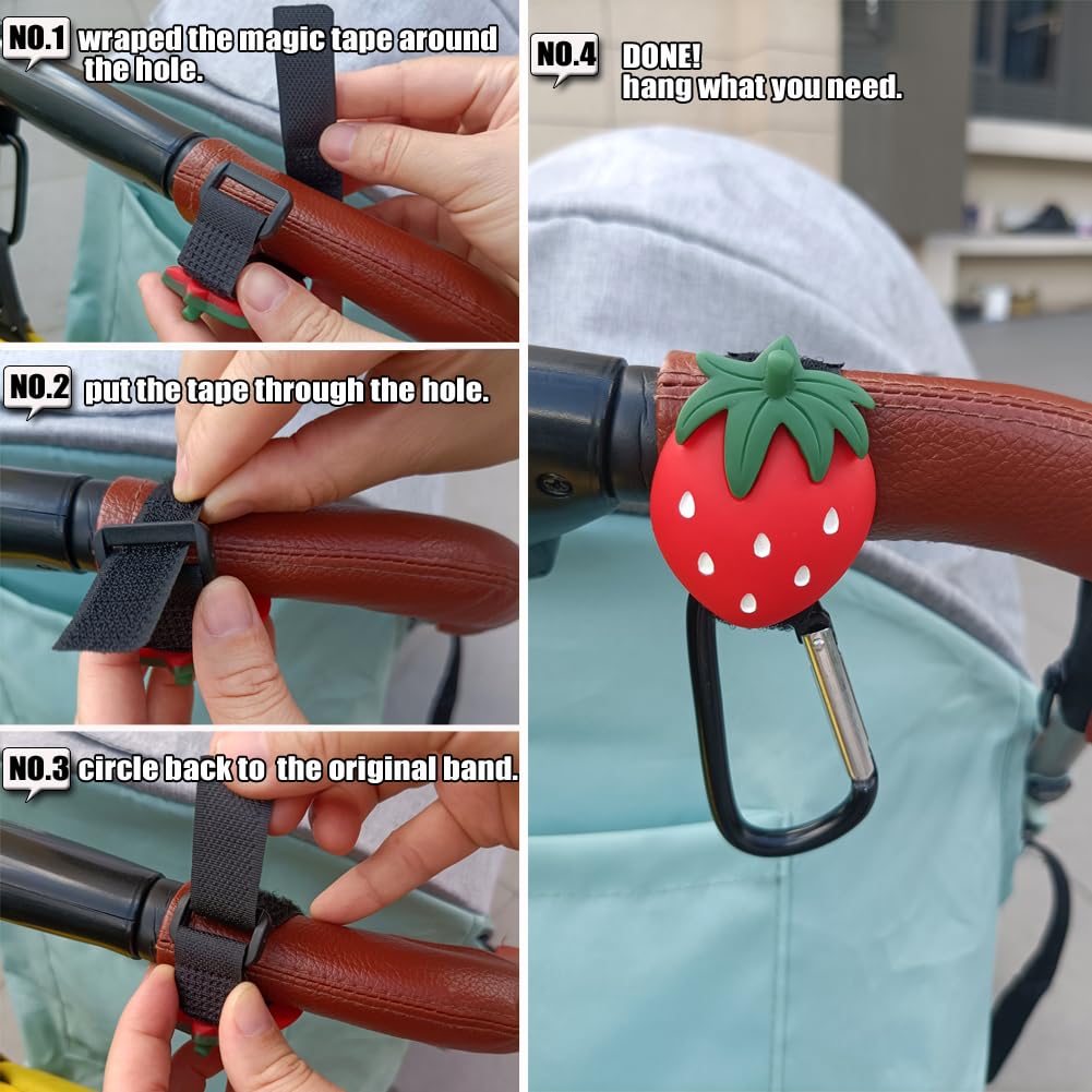 Baby Stroller Hooks for Hanging Bags and Shopping,Convenient Stroller Accessories Clips Hooks for Mommy Bags