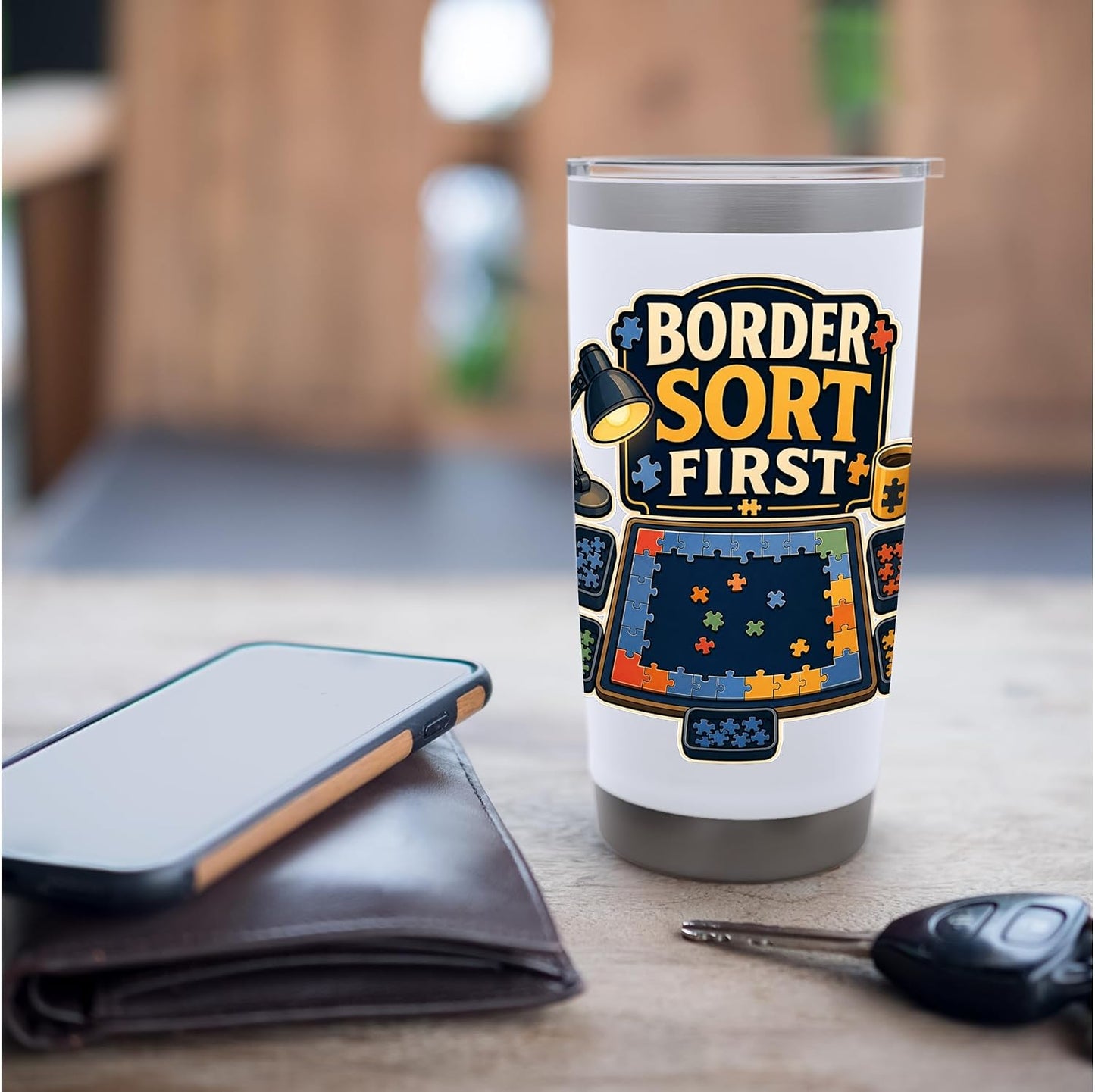 BORDER SORT FIRST Hobby Table Calm Stainless Steel Insulated Tumbler