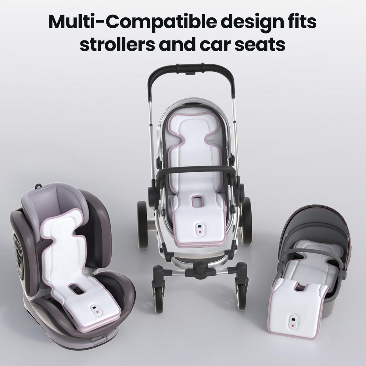 Baby Stroller Cooling Pad with 2 Built-in Blower Up to 10H MAX 10000 mAh Rechargeable 3 Speed Adjustable Car Seat Liner Cooling Cushion for Toddler Outdoors Summer Baby Essentials