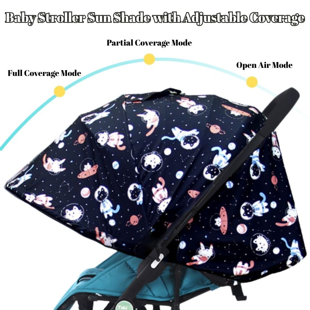 Baby Stroller Sun Shade - Waterproof UPF50+ Blackout Cover | Lightweight Lycra with Ventilated Mesh | Fits Infant Car Seat, Buggy, Bassinet, Carrycot, Numbers