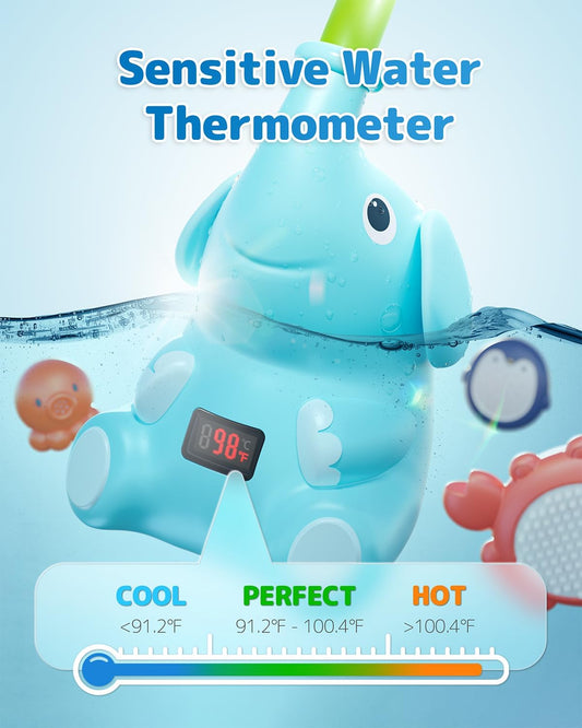 Baby Shower Head with Water Thermometer,3-in1 Interactive Bath Toy