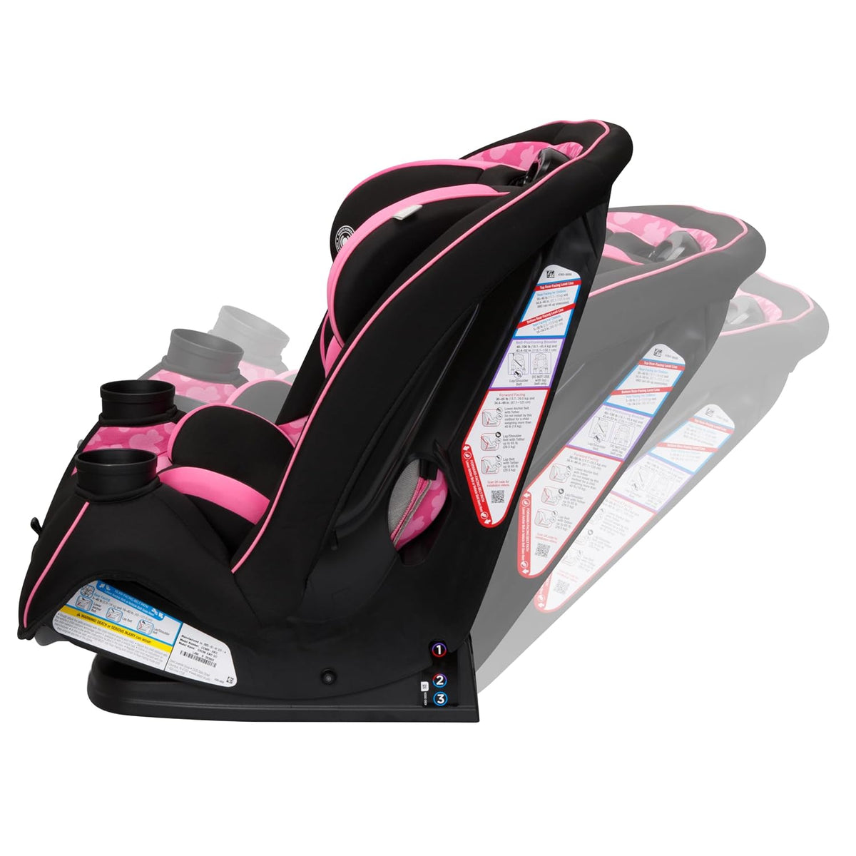 Grow and Go Convertible Car Seat, Rear Facing 5-40 pounds, Forward Facing 30-65 pounds, Booster 40-100 lbs, Convert from Infant to Toddler, Mickey Sprinkle