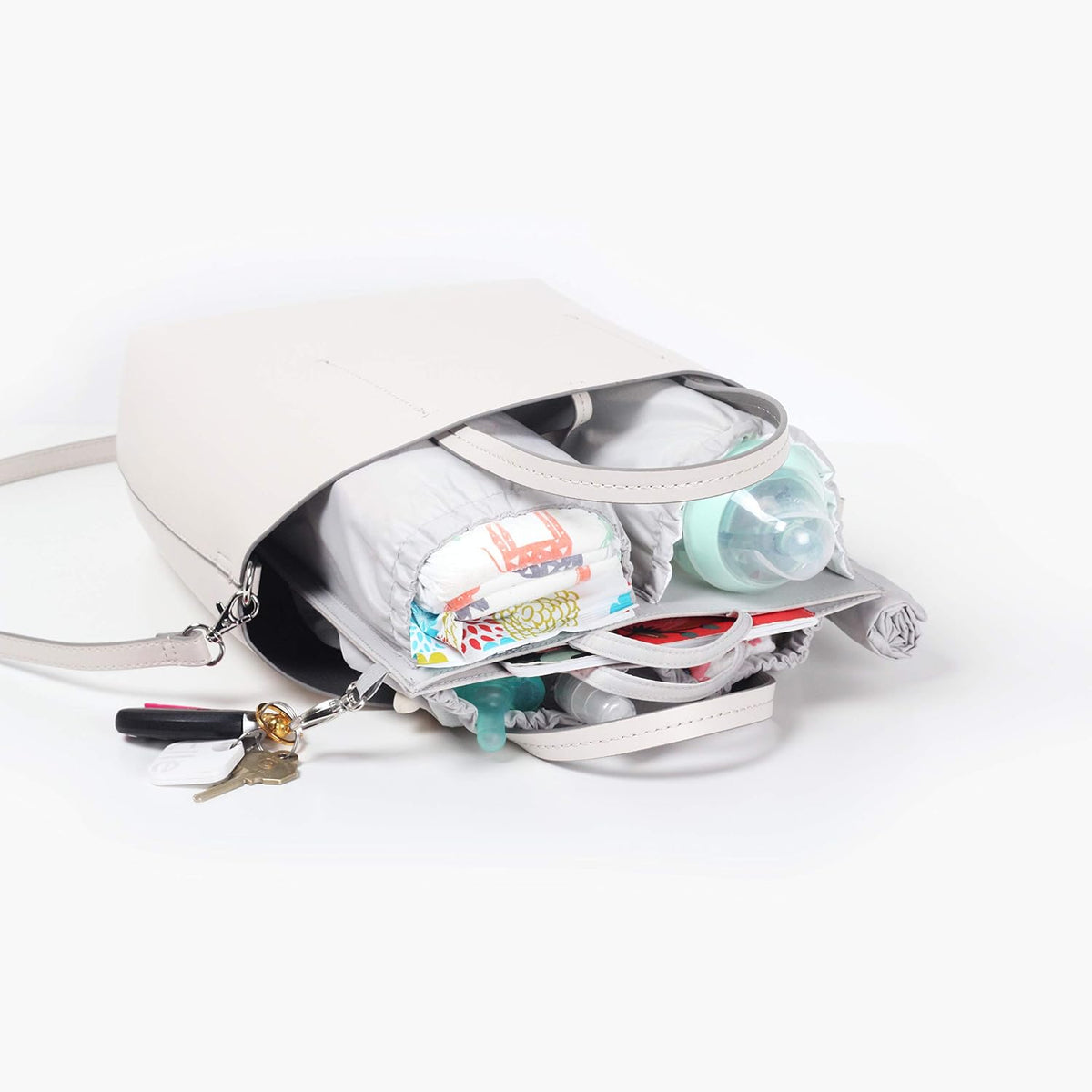 Mini Diaper Bag Organizer Insert (9.5x9) - Changing Mat Included (Canvas, 9.5" x 9" x 5)