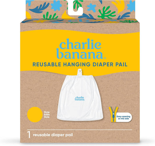 Reusable and Washable Cloth Diaper Wet Bag, Waterproof Hanging Diaper Pail and Laundry Bag, Yellow