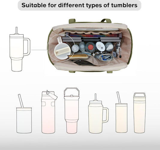 Tote Bag for Women with Water Bottle Pocket Fit for Stanley Cup, Carry On Tote for Work, Nurse, College, Travel